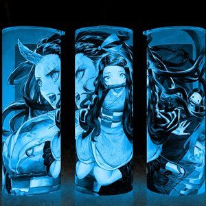 Glow in the Dark Demon Slayer Kimetsu No Yaiba Nezuko Red Anime Cup Mug Tumbler